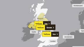 在英国，在明天举行雪和冰警告