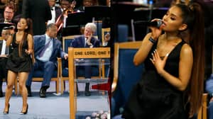 人们忍不住注意到比尔·克林顿（Bill Clinton）在阿雷莎·富兰克林（Aretha Franklin）的葬礼上对阿丽亚娜·格兰德（Ariana Grande）的反应