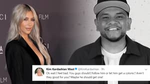 Kim Kardashian Super Fan请求她跟随他，或者他会有一个灌肠