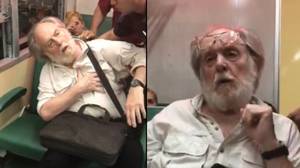 当警方试图踢他的火车时，男人假装心脏病发作