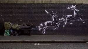 Banksy推出了新的壁画在英国突出了无家可归者