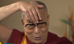 达赖喇嘛证明他是一个小伙子，唐纳德·特朗普的印象