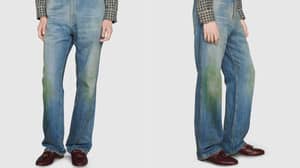 Gucci以1,650美元的价格销售带假草污渍的牛仔裤