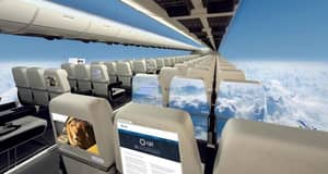 虚拟现实遮阳板替换飞机上的窗户