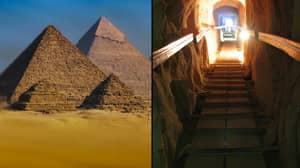 在大金字塔的中间有一个巨大的洞