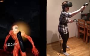 手表：彻底失去她的女人在VR耳机上玩恐怖游戏