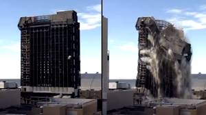 唐纳德特朗普的赌场在'拉斯维加斯风格Implosion'中拆除了爆炸物