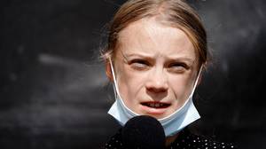 吐痰图像捍卫Greta Thunberg的描述为“笑话”