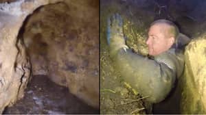 录像镜头显示令人难以置信的澳大利亚幽默洞穴的探索