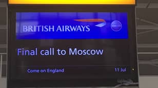 英国航空为飞往莫斯科的顾客提供免费的Southgate背心