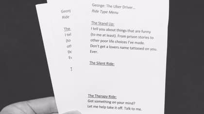 Uber Driver为客户提供了他们在旅途中想要什么的对话菜单