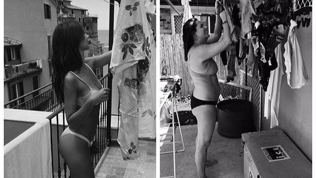 澳大利亚妇女搞笑地通过重新创建他们的照片发送Instagram模型