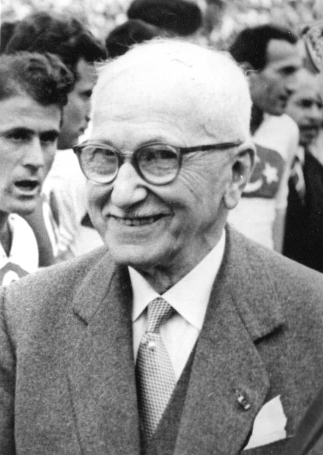1950年的国际足联荣誉总统朱尔斯·里弗（Jules Rimet）的肖像。学分：PA