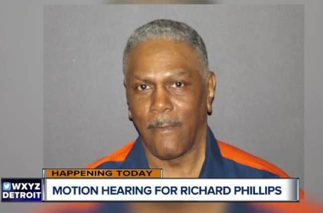 理查德·菲利普斯（Richard Phillips）被判入狱45年后，于2018年3月被免除。学分：WXYZ