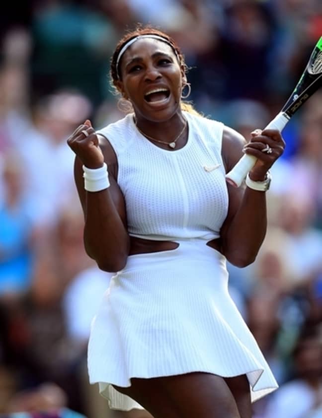 塞雷娜·威廉姆斯（Serena Williams）在温网锦标赛的第二天庆祝她对朱利亚·加托·蒙太尼的胜利。信用：PA“width=