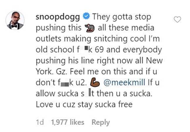 Snoop Dogg的评论。学分：Instagram/Elliottwilson