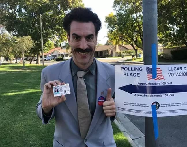 2018年的“ Borat”。信贷：Instagram/Sacha Baron Cohen