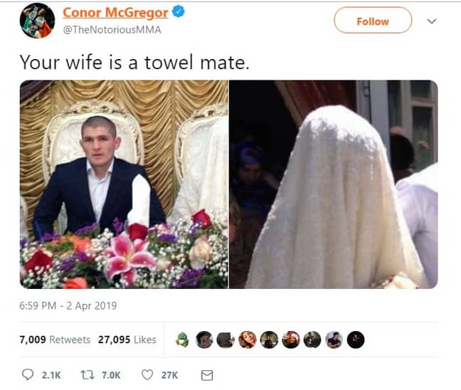 科纳·麦格雷戈（Conor McGregor）现在被删除的推文。信用：Twitter