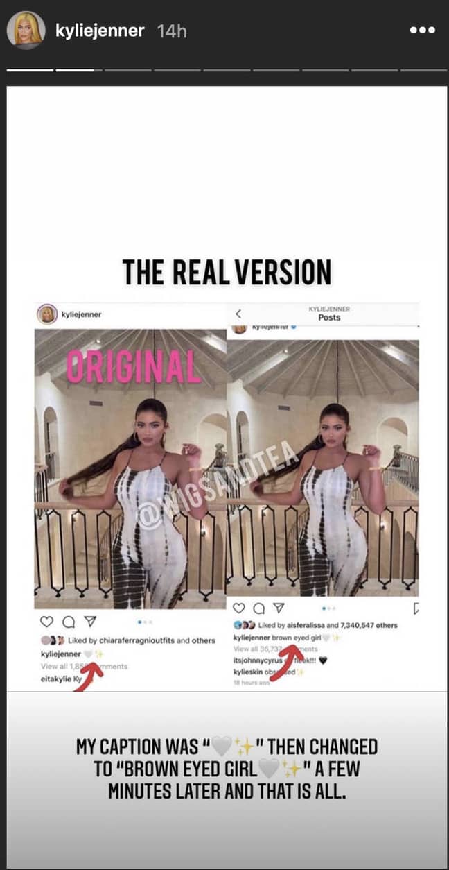 凯莉（Kylie）说她最初发布的内容。信用：Instagram
