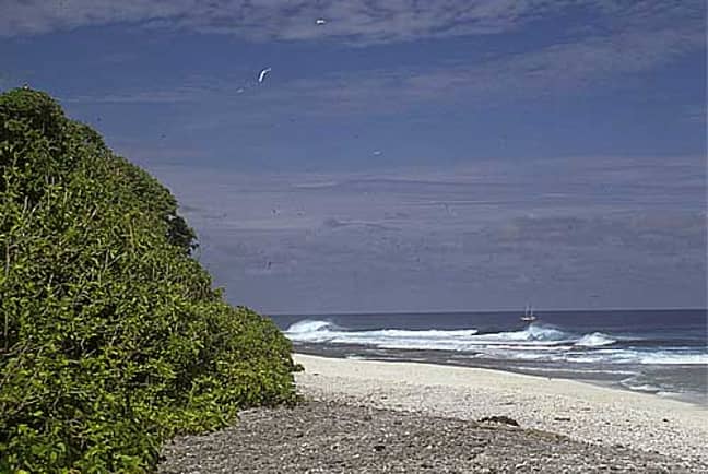 从沃斯托克岛西部海岸的景色。图片来源：Angela K. Kepler