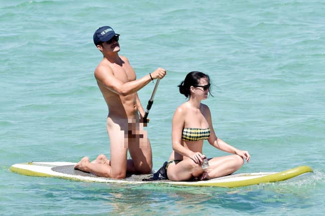 奥兰多·布鲁姆（Orlando Bloom）与凯蒂·佩里（Katy Perry）在桨板上裸露照片。学分：XPOSUREPHOTOS