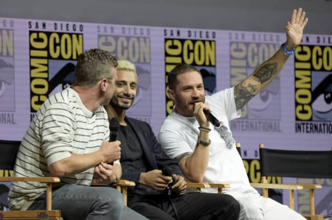 Ruben Fleischer，Riz Ahmed和Tom Hardy参加了Comic-Con International的“毒液”面板。学分：PA“width=