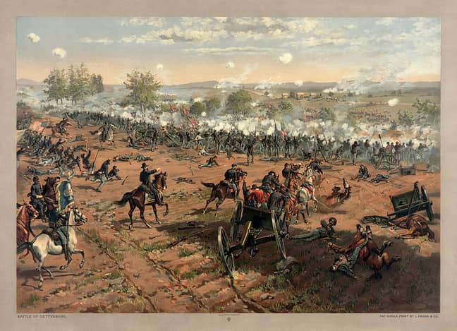 葛底斯堡之战。学分：Wikimedia Commons