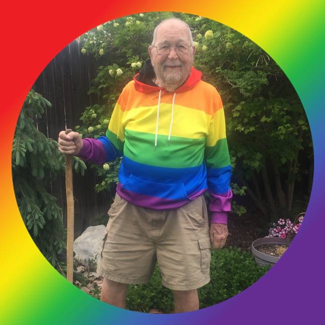 肯尼斯，90，像同性恋一样出来。信用：Kenneth Felts / Facebook