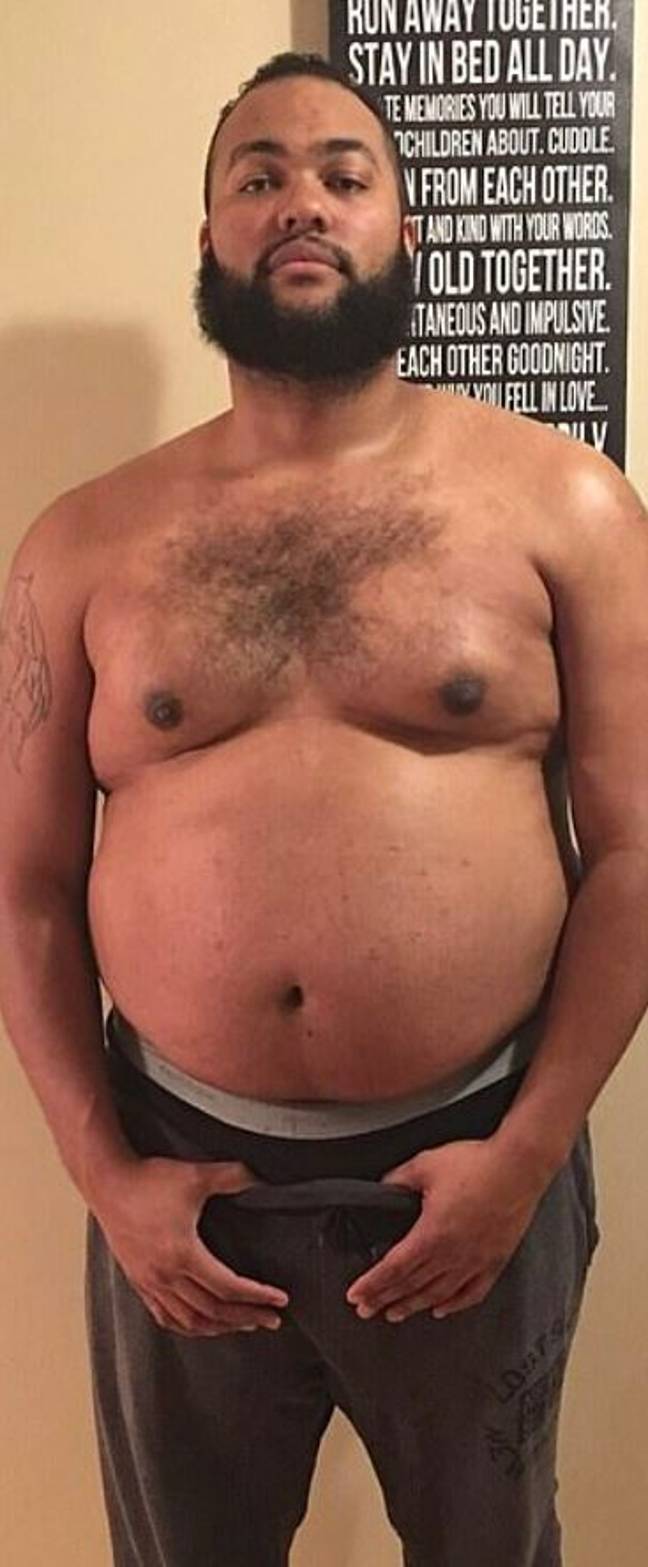 杰里米的起始体重是333磅。图片来源：Instagram/jasminelosingit