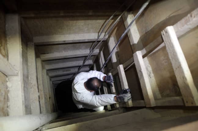 El Chapo逃脱的隧道。信用：PA