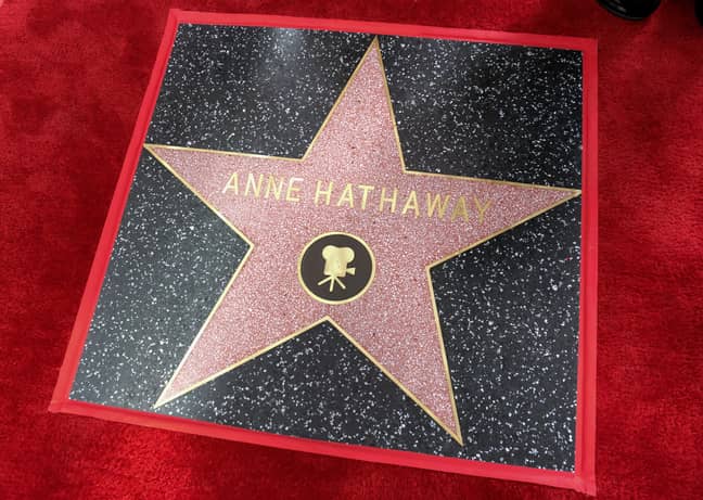 海瑟薇（Hathaway）在好莱坞名人之旅中获得了一颗明星的荣誉。信用：PA