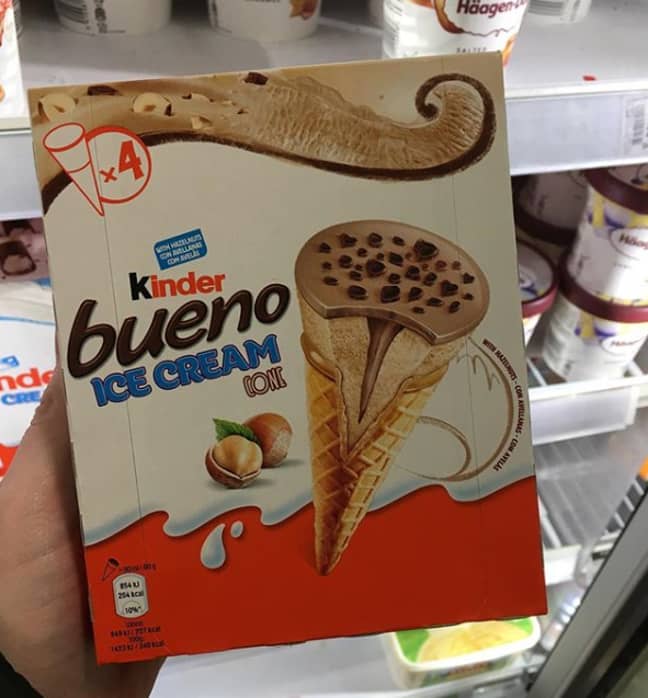 Kinder Bueno冰淇淋锥。信用：newfoodsuk/instagram