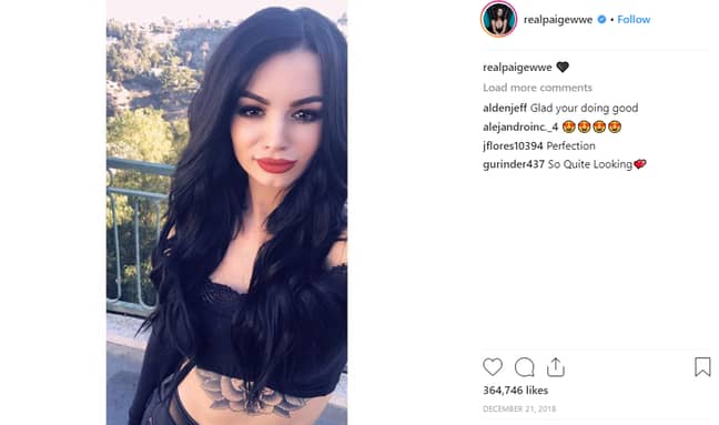 佩奇（Paige）受伤后从WWE退休。信用：Instagram