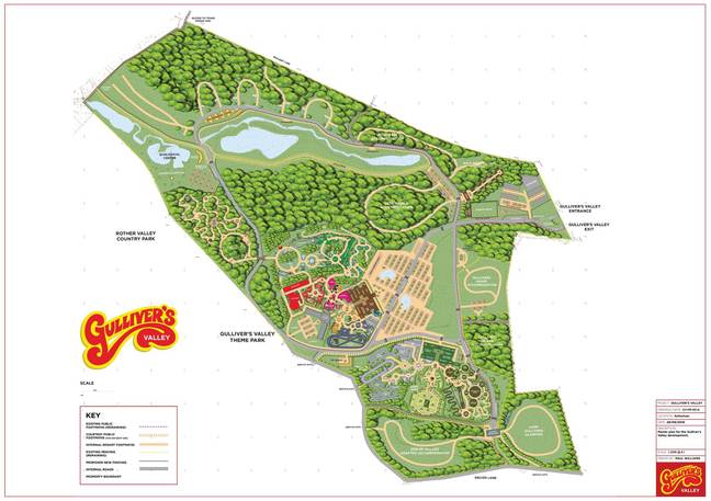 主题公园的地图。信用：Gulliver's Valley Resort