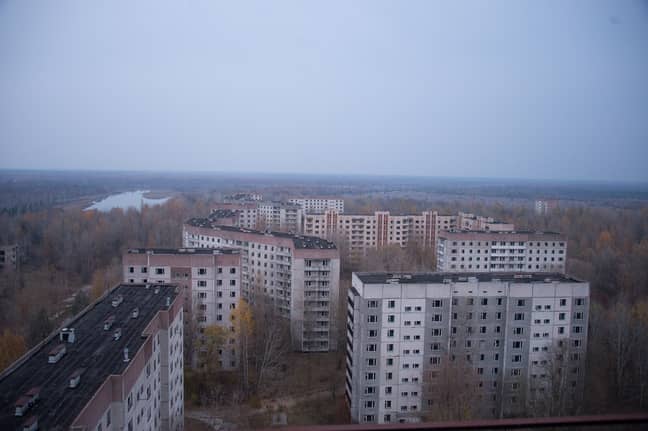 切尔诺贝利排除区的空旷的城市Pripyat
