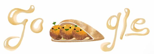 今天的谷歌涂鸦庆祝法拉拉三明治的起源。信用：谷歌