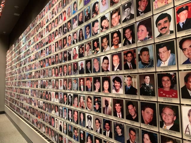 9/11袭击的受害者的照片在纽约的地面零纪念博物馆展出。（信用：PA）