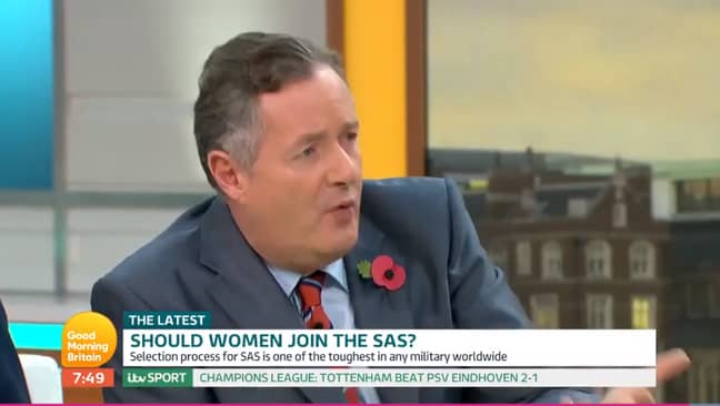 Piers Morgan抨击一名前SAS成员，说SAS不应该雇用女性士兵。信用：ITV / Gmb