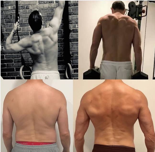 Paddy McGuinness的背部转型。信用：Instagram