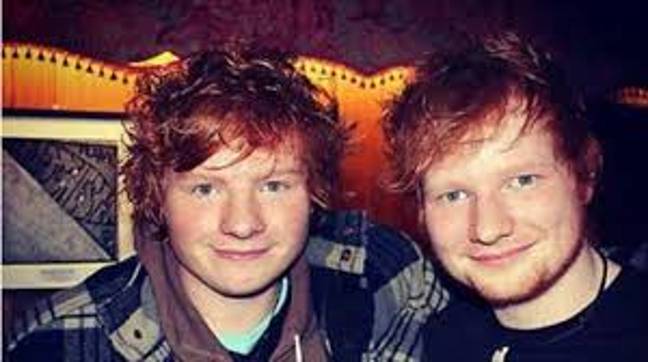 Ed Sheeran和他的Doppleganger或Visa-vessa。信用：泰·琼斯（Ty Jones）“width=