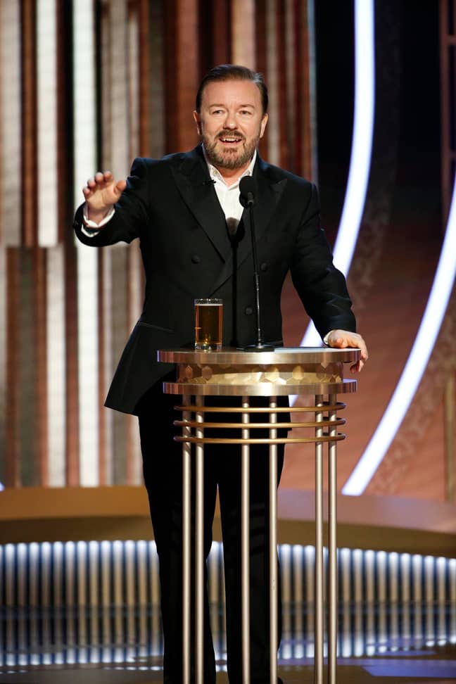 吉尔维斯（Gervais）举办2020年金球奖。信用：PA