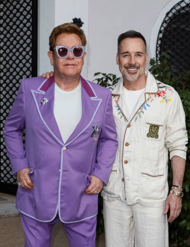 埃尔顿·约翰（Elton John）和丈夫大卫·弗尼什（David Furnish）。学分：PA“loading=