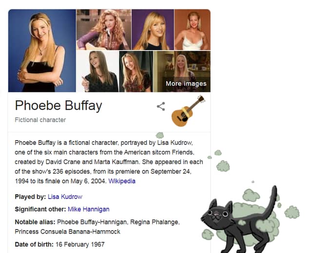 谷歌对Phoebe Buffay致敬。信用：谷歌