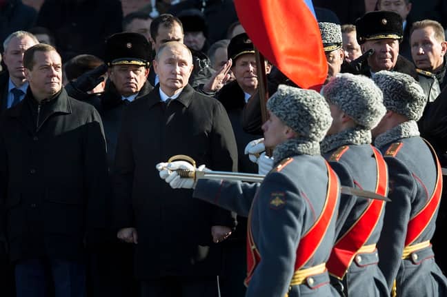 普京总统参加了祖国日仪式的捍卫者（信用：PA）