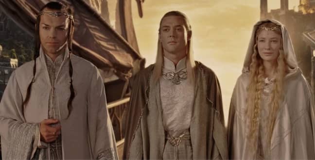 据报道，Elrond（左）和Galadriel（右）将在Amazon系列中进行。信用：新线电影