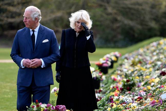 查尔斯王子和康沃尔公爵卡米拉参观了已故菲利普亲王的悼念活动。信贷:爸爸