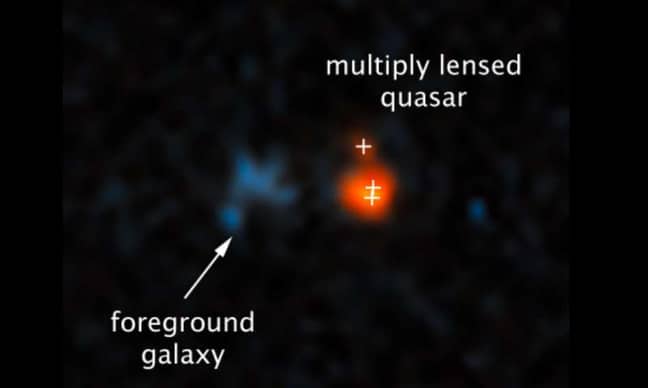 这是科学家发现的雄伟的类星体。学分：亚利桑那大学