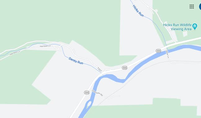 该地点位于宾夕法尼亚州的偏远地区。信用：Google地图