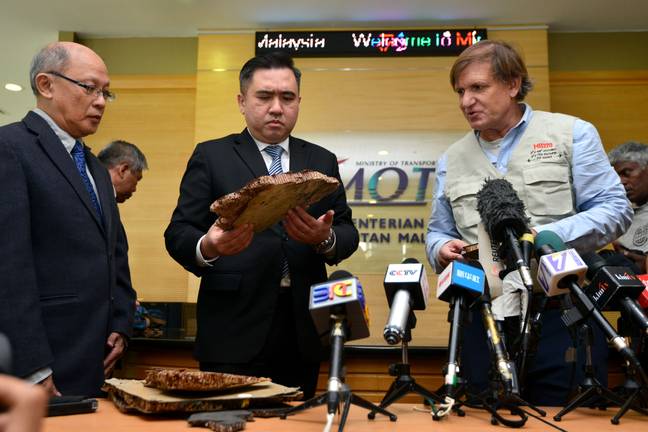 2018年发现的MH370的可能碎片。信贷：PA
