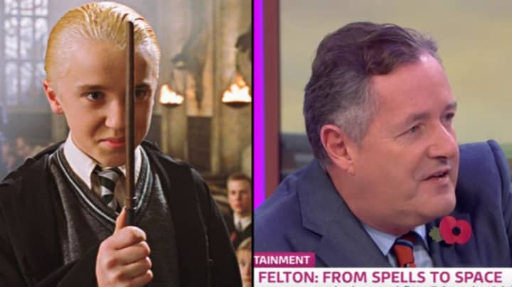 在德拉科·马尔福（Draco Malfoy）演员汤姆·费尔顿（Tom Felton）出现在英国的伟大早晨，哈利·波特的球迷震惊了
